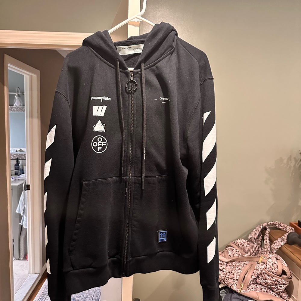 Off-White Black Garment with White Stripes